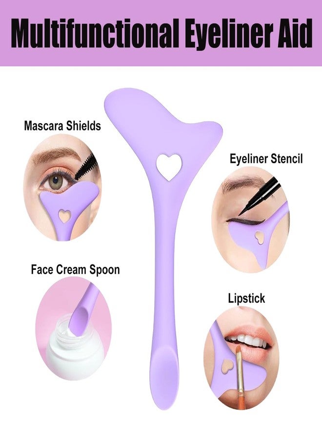 skyzone 4 in 1 Mascara Guard Upper Lower Eye Eyeliner Tape Lash Mascara Guard, Resusable Silicone Eyeshadow Eyebrow Stencils, Multifunction Eyeliner Tool Gift For Girls & Women's - Image 2