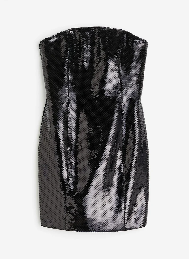 H&M Sequined Bandeau Dress