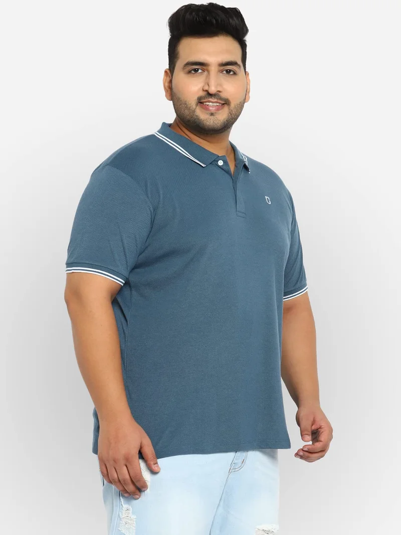 Urbano Fashion  Urbano Plus Men's Dark Grey Solid Regular Fit Half Sleeve Cotton Polo T-Shirt  | Best Price UAE