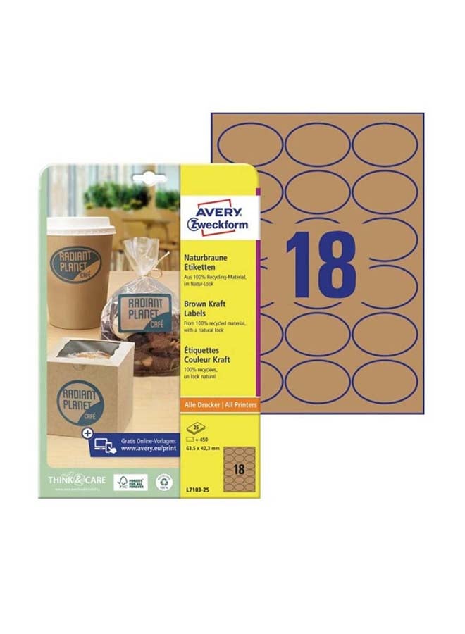 AVERY Labels 63.5x42.3mm L7103 25s