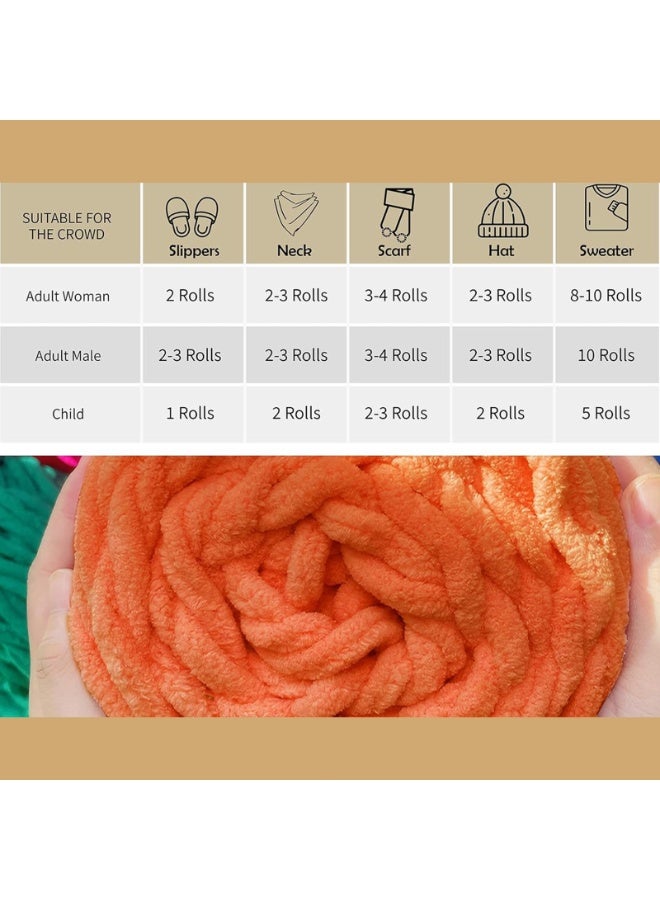 SUNSAR 4 Pack Chunky Chenille Yarn,Thick Soft Yarn for Crocheting Hand Knitting Sweater Scarf Blankets DIY Craft - Image 3