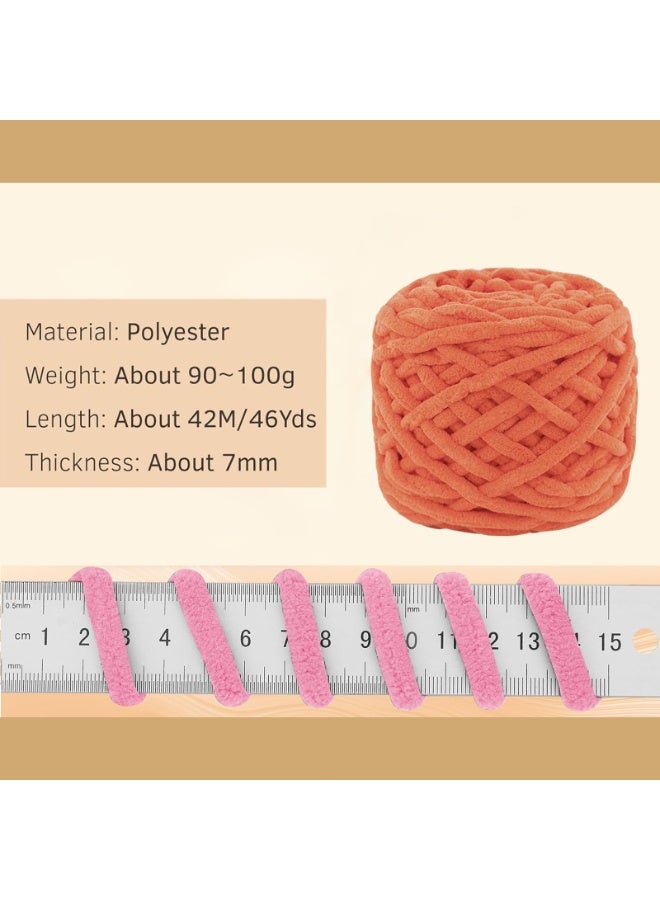 SUNSAR 4 Pack Chunky Chenille Yarn,Thick Soft Yarn for Crocheting Hand Knitting Sweater Scarf Blankets DIY Craft - Image 2