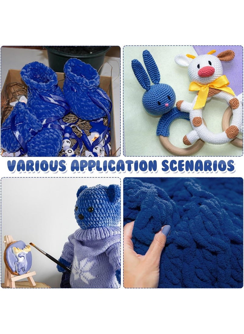 SUNSAR 4 Pack Chunky Chenille Yarn,Thick Soft Yarn for Crocheting Hand Knitting Sweater Scarf Blankets DIY Craft - Image 5