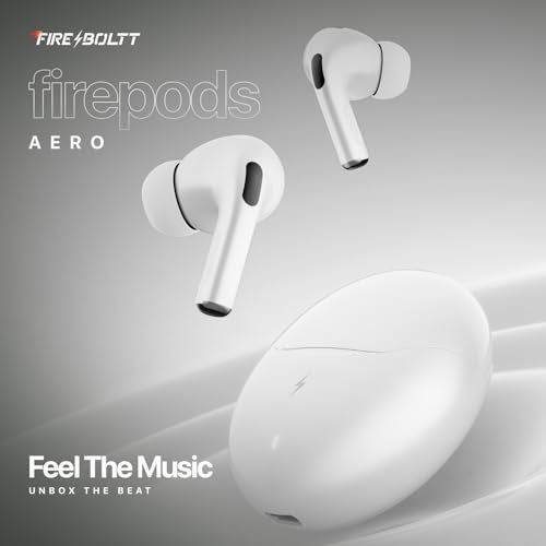 Fire-Boltt Aero TWS Earbuds Custom EQ, Wireless Bluetooth 5.4, Music & App Support, 50H Playtime, Fast Charging Case, 50ms Low Latency for Gaming, Touch Controls, IPX4 Waterproof, Clear Calls - White - Image 2