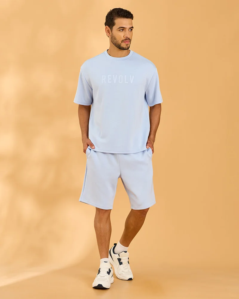 Redtag Men Blue Solid Active Shorts