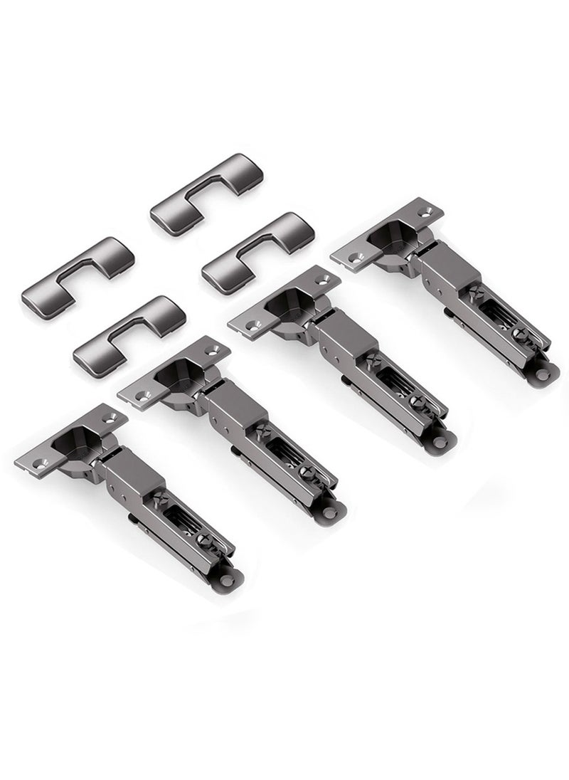STARKE Pack of 4 Half Overlay Soft Close Cabinet Wingless Hinge -Black Electroplated, 95 Degree Opening Angle, 16-25mm Application, Strong Hydraulic System-Complete with Screws  - Image 1