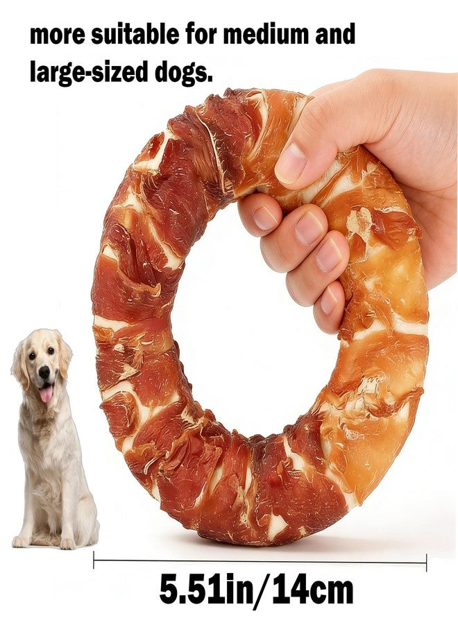 مكافآت دونات للكلاب من سي جي جي دبليو إل، دونات من جلد البقر ملفوفة بنكهة الدجاج والبط (حجم كبير)، بدون إضافات صناعية أو مواد حافظة، مكافأة أسنان تدوم طويلاً للسلالات المتوسطة إلى الكبيرة، قطر 5.5 بوصة، (6 أونصة) - Image 5