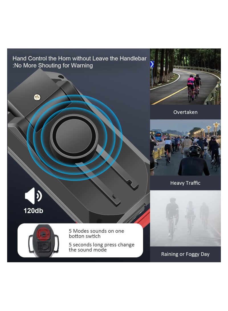 SOLARAE Bike Headlights with LCD Display Speedometer and Horn USB Rechargeable Bicycle Computer Waterproof LED Flashlight and Odometer for Cycling - Image 3