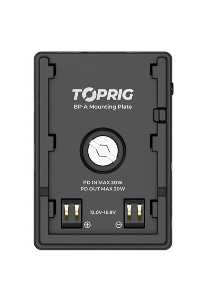 Accsoon TOPRIG BC08 BP-A Mounting Plate – 30W PD Output, USB-C/USB-A/D-Tap Ports, Quick Release, Canon BP-A Battery Compatible - Image 2