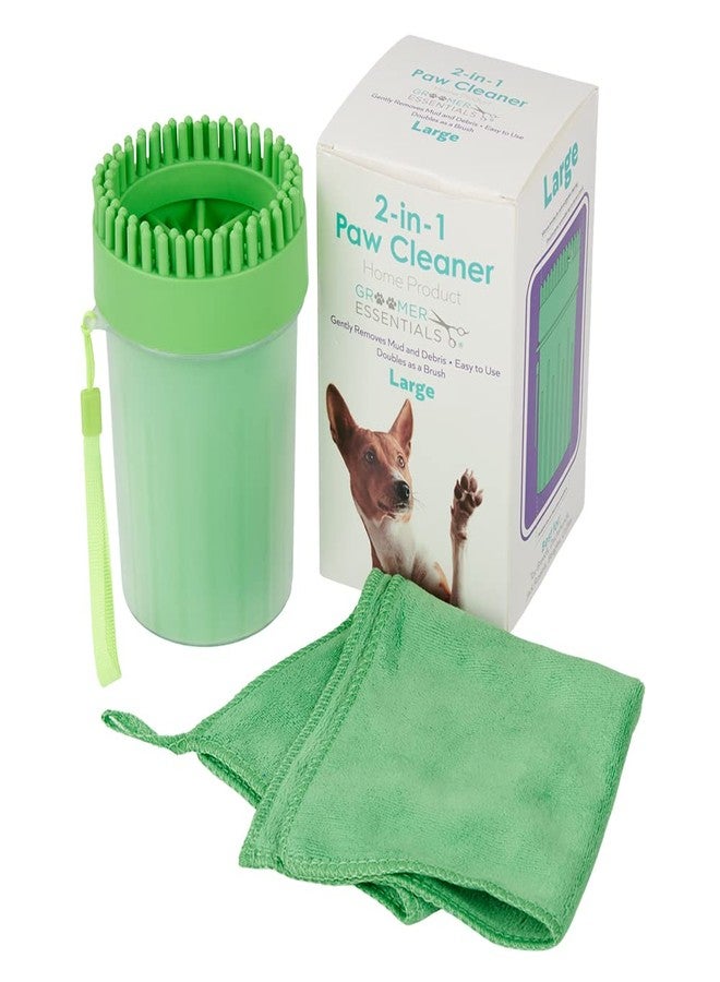 GROOMER ESSENTIALS 2-in-1 Pet Paw Cleaner - Large - Great for Large Dogs Like Toy Breeds, Daschunds, Jack Russels, Beagles, and Collies - Portable for Trips to The Park - Image 1