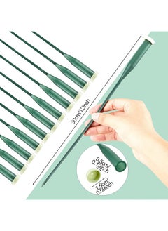 Aikanbo 20Pcs Floral Water Tubes Green Floral Tubes Plastic Flower Tubes for Fresh Flowers with Rubber Cap for Flower Stem Arrangements Supplies（Long 30cm*10pcs，Long 15cm*10pcs  - Image 2