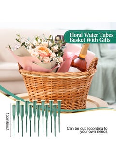 Aikanbo 20Pcs Floral Water Tubes Green Floral Tubes Plastic Flower Tubes for Fresh Flowers with Rubber Cap for Flower Stem Arrangements Supplies（Long 30cm*10pcs，Long 15cm*10pcs  - Image 3