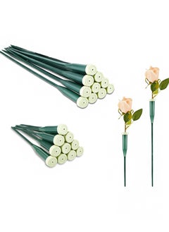 Aikanbo 20Pcs Floral Water Tubes Green Floral Tubes Plastic Flower Tubes for Fresh Flowers with Rubber Cap for Flower Stem Arrangements Supplies（Long 30cm*10pcs，Long 15cm*10pcs  - Image 1