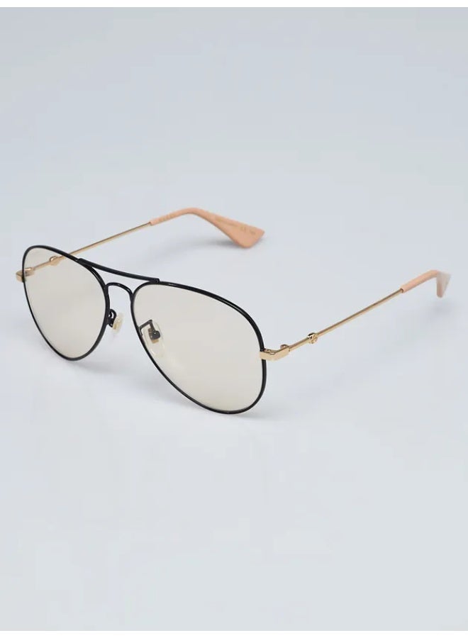 غوتشي GG0515S 003 60 نظارة شمسية أفياتور للجنسين - ذهبي/أسود - Image 3