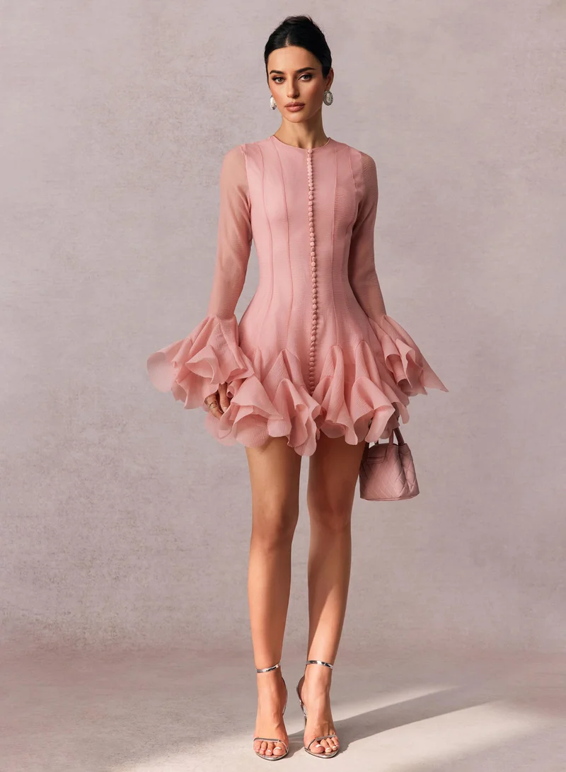 Sunfere Leila Semi-sheer Flare Mini Dress