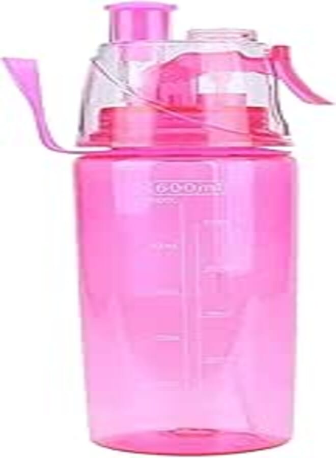 DAYONG Mist Spray Water Bottle 600ml Portable Sport Water Bottle Anti-Leak Drinking Cup (Pink)