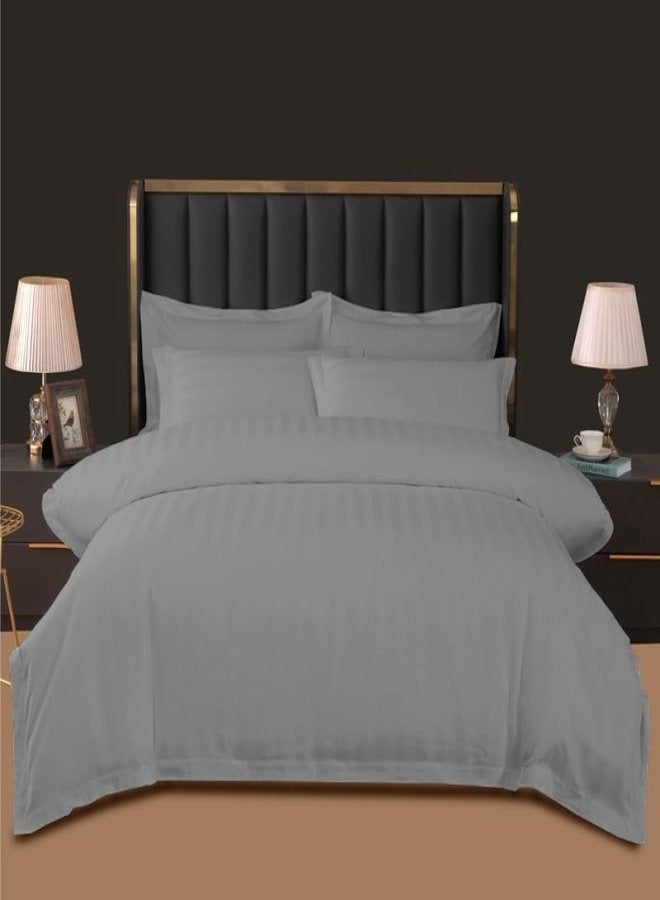 Cadrica 6-Piece Duvet Cover Set, Luxurious bedding set includes 1 Duvet Cover (220x240cm, without filling), 1 Fitted Sheet (200x200cm), and 4 Pillowcases (50x75cm) - Hotel Linen Standard – Grey - Image 1