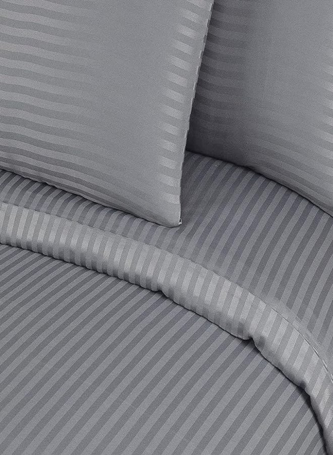 Cadrica 6-Piece Duvet Cover Set, Luxurious bedding set includes 1 Duvet Cover (220x240cm, without filling), 1 Fitted Sheet (200x200cm), and 4 Pillowcases (50x75cm) - Hotel Linen Standard – Grey - Image 3