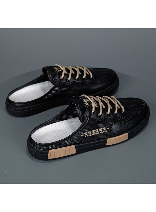 Baotou Slippers For Men, Summer Outdoor Non-slip Slip-on Office Half-slippers, Large Size Sports Driving Beach Sandals