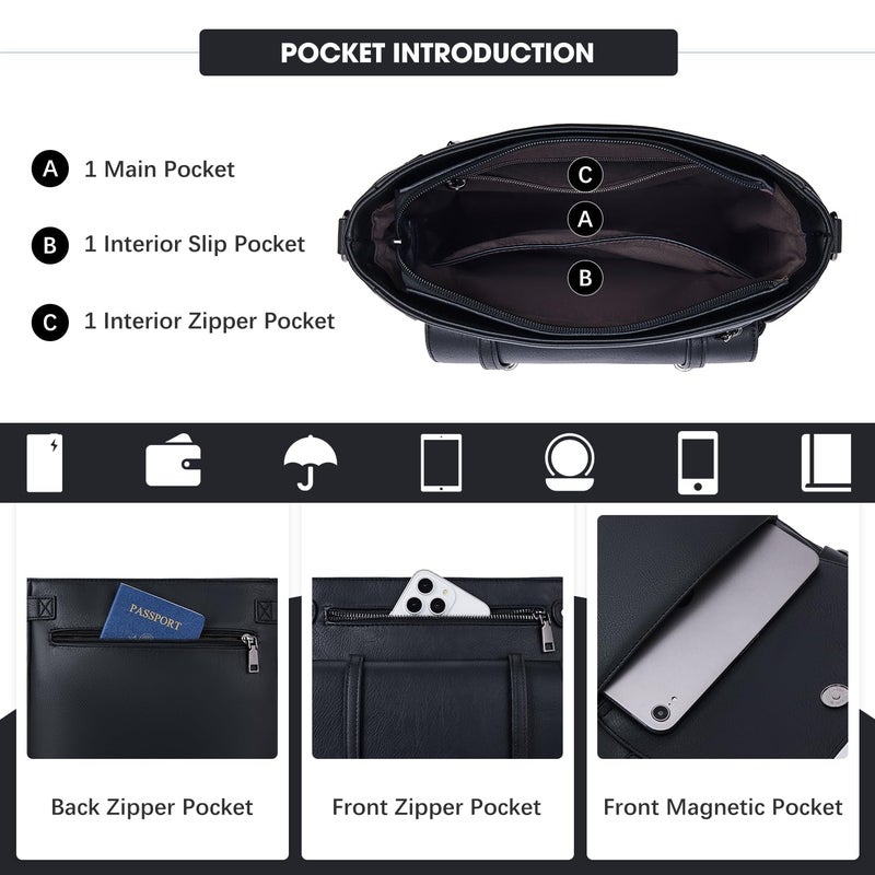 Roulens Crossbody Bags for Women,Multi Pocket Crossbody Purses Vegan Leather Shoulder Handbags Travel Purse Adjustable Strap - Image 3
