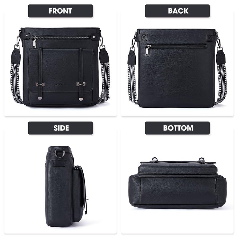 Roulens Crossbody Bags for Women,Multi Pocket Crossbody Purses Vegan Leather Shoulder Handbags Travel Purse Adjustable Strap - Image 4