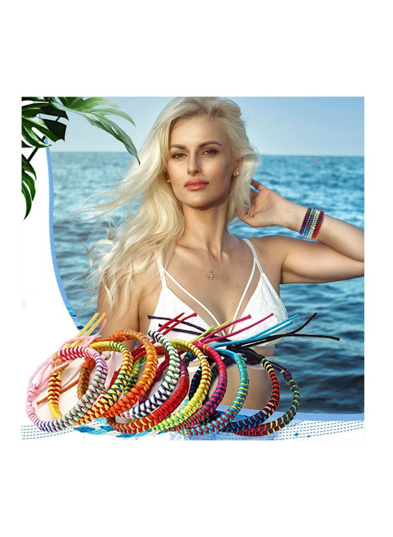 Excefore Friendship Bracelet Set, Multi-Color Bohemian Woven Beads Bracelet, Handmade Friendship Braided Ethnic Adjustable Bracelets Jewelry Gift for Wrist Anklet Hair Accessories(Set of 10) - Image 5