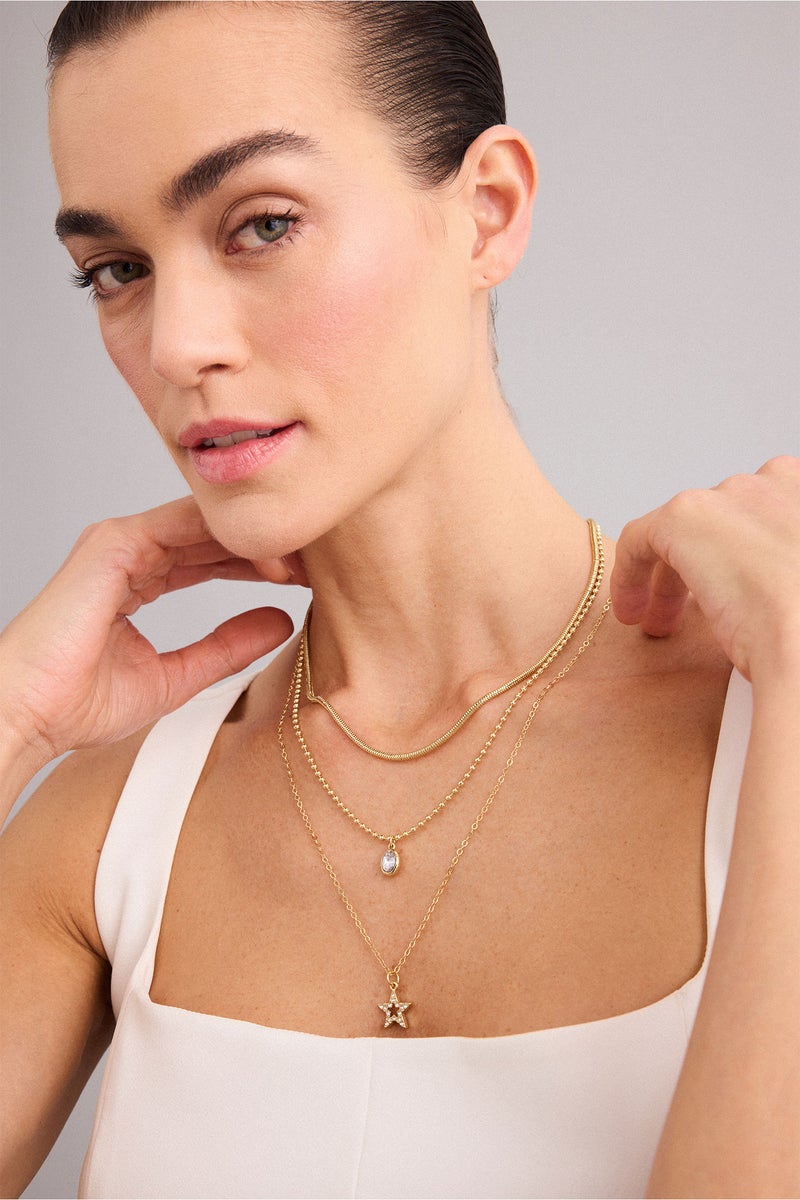 DeFacto Gold Woman Woman 3 Piece Necklace Set Casual - Image 2