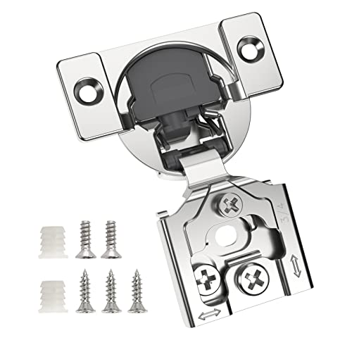 Chibery 20 Pack 3/4" Overlay 3D Soft Close Concealed Hinge for Face Frame Door, Smooth Slow Self Closing Hinges, Satin Nickel, Hidden 105° Open Angle Stainless Steel Hinge for Kitchen Cabinet Door - Image 1