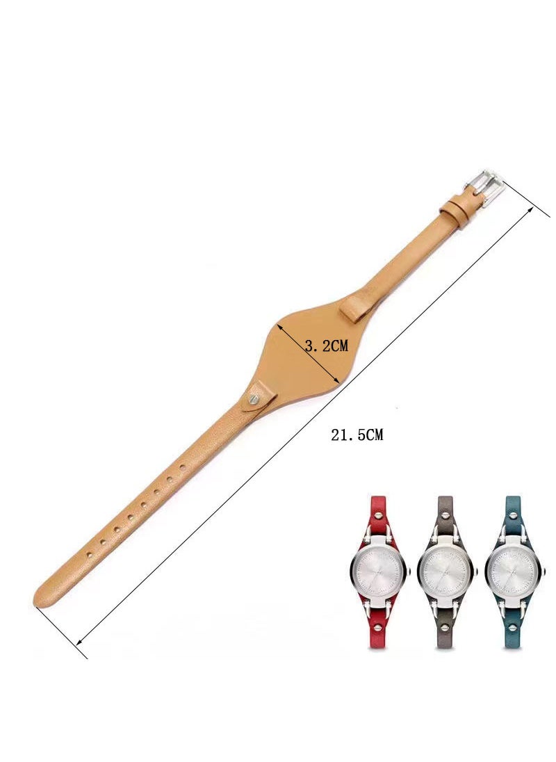Generic - Genuine Leather U-shape Band for Fossil ES3184/ES3077/ES3262/ES4119 Apricot - Image 1