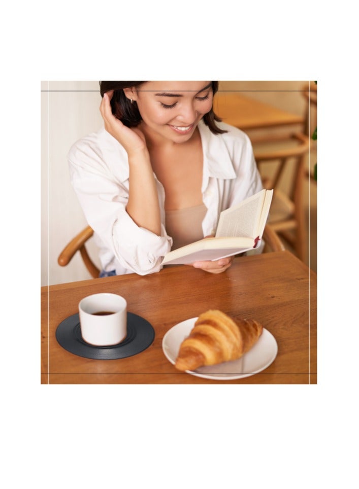 Mmmon 6 Piece Coasters Retro Vinyl Record Disk Coaster for Drinks With Labels,Desktop Protection Prevents Furniture,Drink Coasters - Image 3