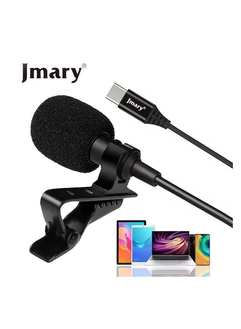 Jmary MCR2 Professional Type C Interface Lapel Mic 3.5mm Micro type Mobile Phone PC Voice Lavalier Microphone - Image 1