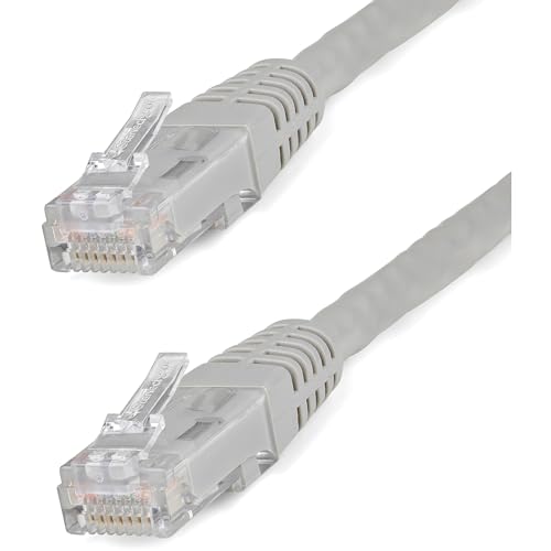 StarTech.com 25ft CAT6 Ethernet Cable - Gray CAT 6 Gigabit Ethernet Wire -650MHz 100W PoE++ RJ45 UTP Molded Category 6 Network/Patch Cord w/Strain Relief/Fluke Tested UL/TIA Certified (C6PATCH25GR) - Image 1