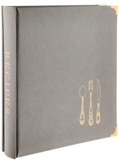 C.R. Gibson Gray Leatherette Lined Recipe Notebook, 11'' x 12''
