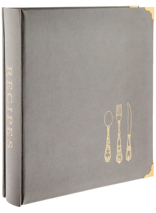 C.R. Gibson C.R. Gibson Gray Leatherette Lined Recipe Notebook, 11'' x 12''  - Image 1