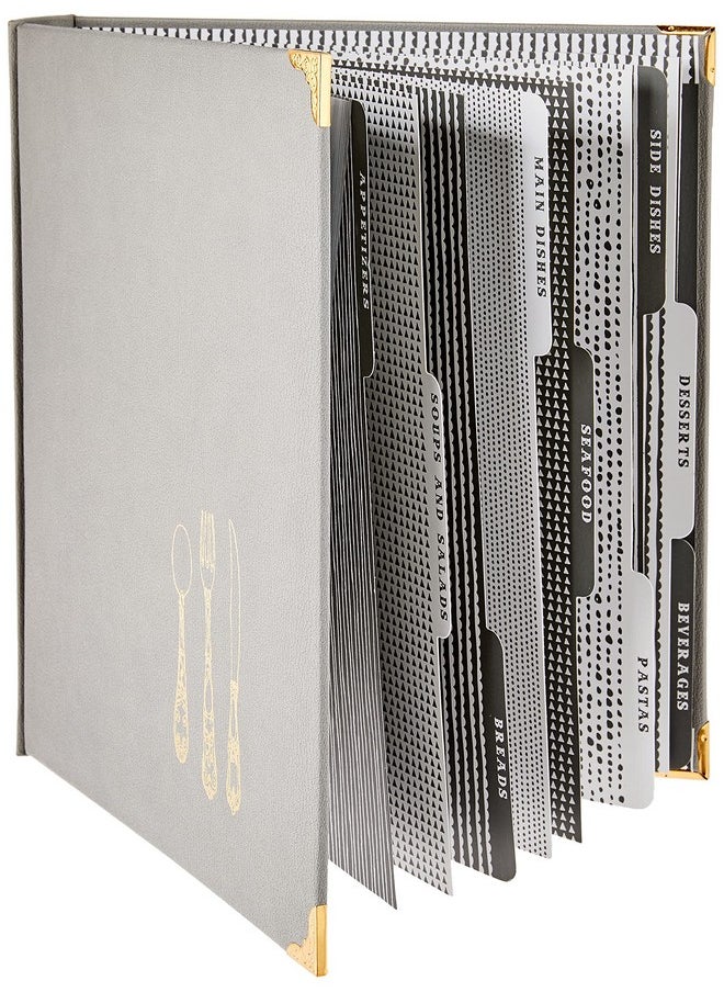 C.R. Gibson C.R. Gibson Gray Leatherette Lined Recipe Notebook, 11'' x 12''  - Image 4