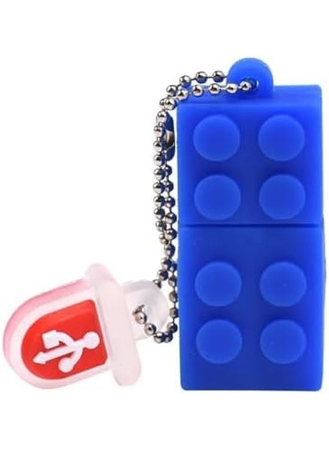 8GB Blue Building Block USB 2 0 Flash Drive Silicagel Pen Stick Gift For Children - Image 1