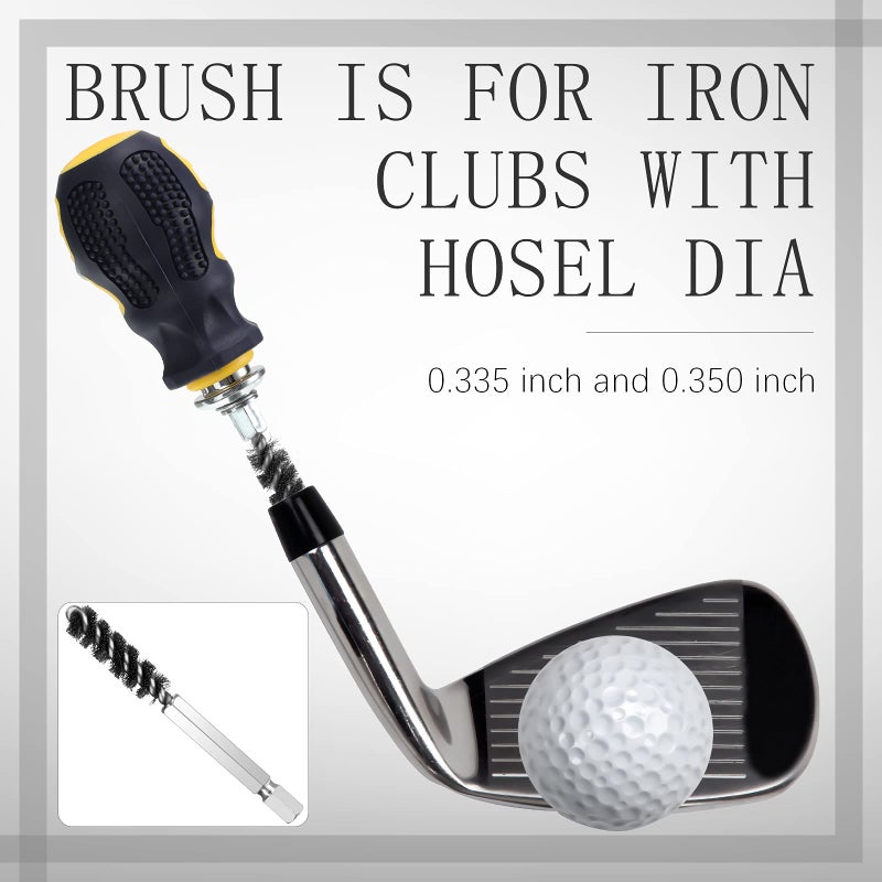 Hotop Golf Clubs Head Hosel Brush Golf Shaft Ferrules Brush Wire Brush Cleaning Tool Electric Drill Wire Brush for Iron and Wood (2 Pieces) - Image 3