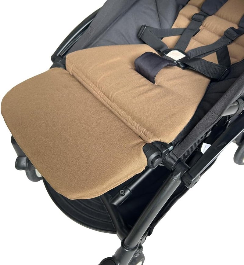 Feliliber Stroller Leg Rest Compatible with Babyzen YOYO - Foldable Stroller Without Disassembly - Extend 6.2 inch Easy to Attach & Clean, Soft Fabric (Toffee) - Image 1