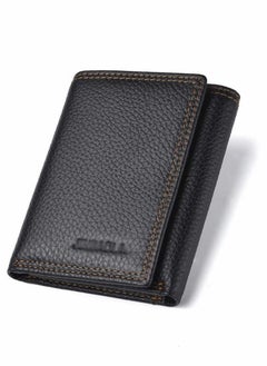 Excefore Splicing Leather Men's Wallet Black  - Image 1