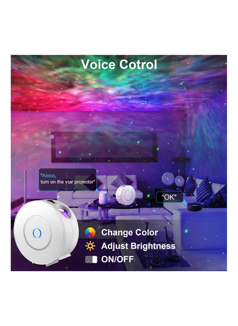 Generic - Star Projector, Smart WiFi App, Voice Control, 3D LED Projector Night Light with Nebula, RGB Dimmable, Timing - Image 1