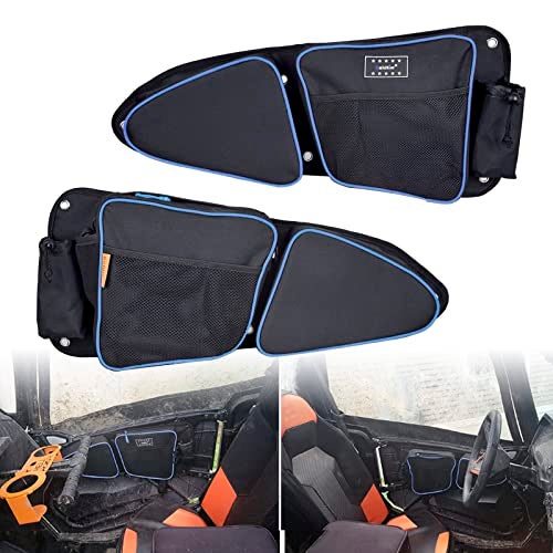 Goldfire RZR XP 1000 Accessories, RZR Door Bags sxs Storage Bag Set w/Knee Pad for 2014-2020 Polaris RZR XP Turbo Turbo S 1000 S900 (Blue Piping) - Image 1