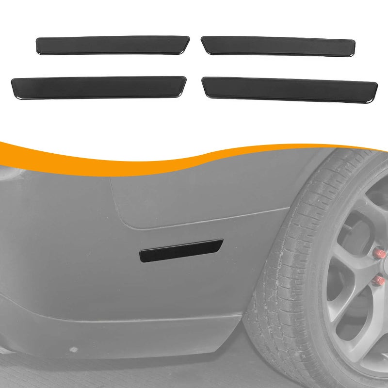 Hoolcar Blackout Side Marker Lights Front Rear Sidemarker Cover Trim Fit for Dodge Challenger 20152024 Smoked Black 4PCs