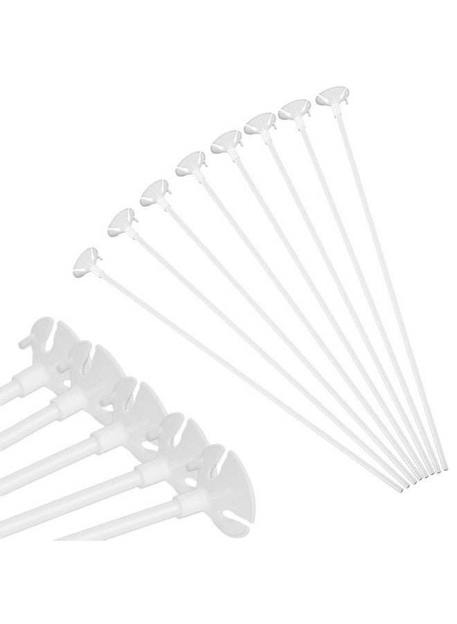 Pllieay 100 Pieces White Balloon Sticks Holders with Cups for Wedding, Party and Decor - Image 1