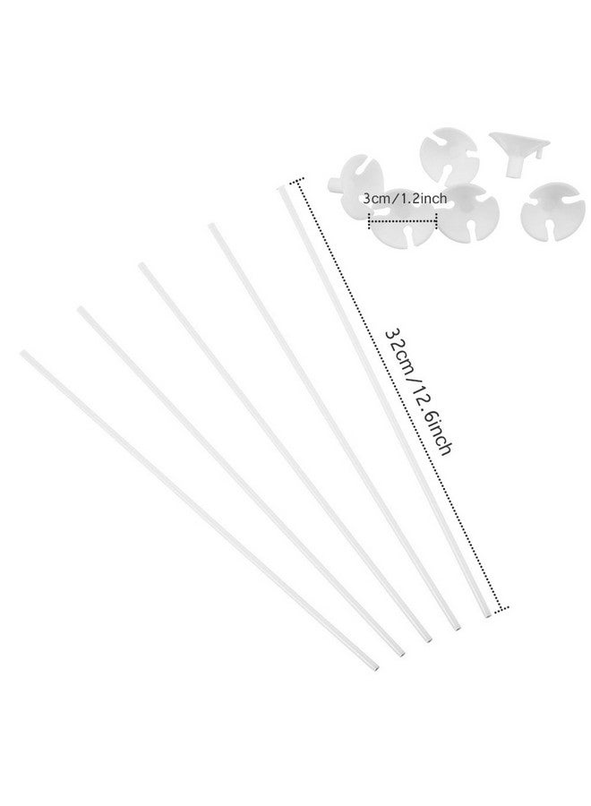 Pllieay 100 Pieces White Balloon Sticks Holders with Cups for Wedding, Party and Decor - Image 5