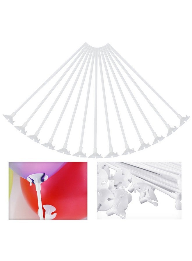 Pllieay 100 Pieces White Balloon Sticks Holders with Cups for Wedding, Party and Decor - Image 2