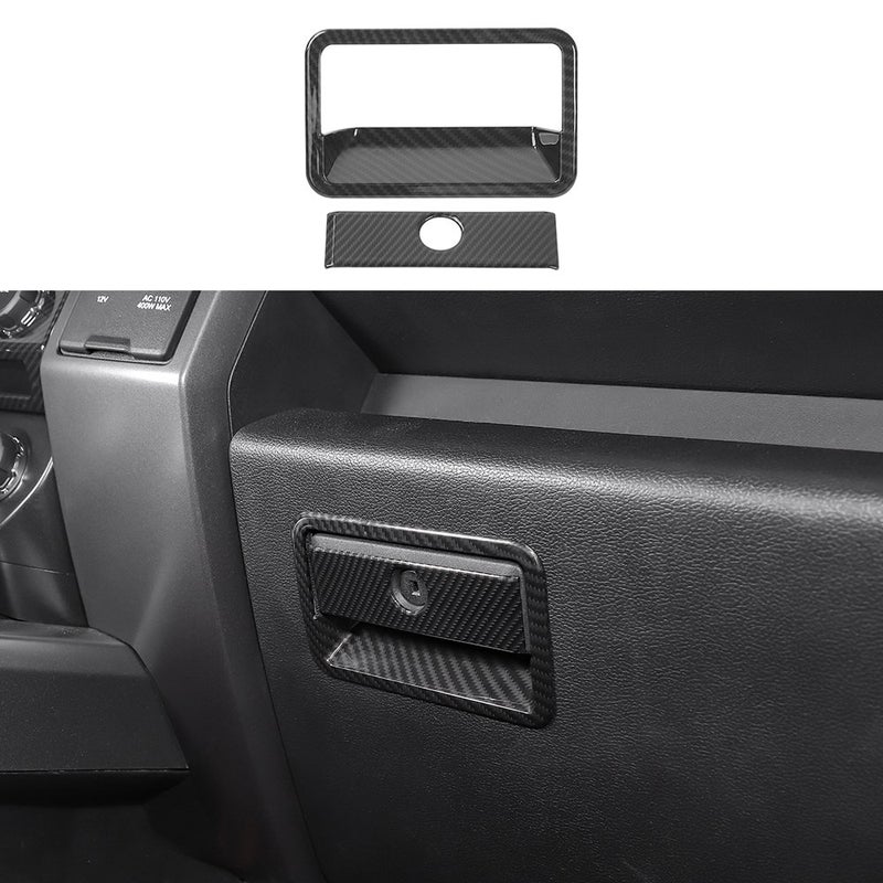 Voodonala for Ford F150 20152020 Carbon Fiber Black Style CoPilot Organizer Storage Box Control Cover for Ford F150 20152020 F250 F3502PcsABS