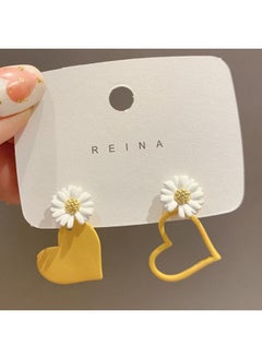 Yellow Small Fresh Fashion All-match Flower Butterfly Earrings Simple Geometric Ear Ring Student Temperament Earrings For Women