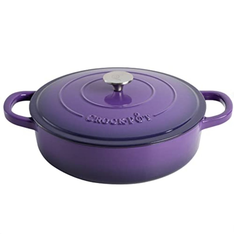 Artisan Enameled Cast Iron Braiser W/Lid, 5 Quart, Lavender Purple - Image 2