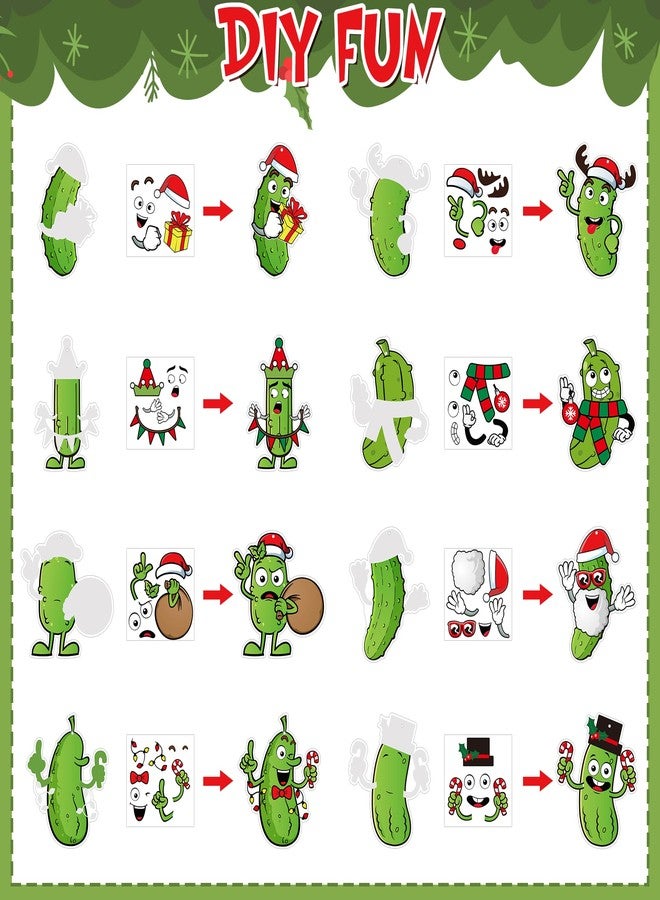 BeYumi Christmas Pickle Craft Kit - 123Pcs Christmas Pickle Craft Kit DIY Hanging Ornament Make Your Own Green Cucumber Decoration Set Xmas Holiday Party Favor Home Classroom Art Supplies for Kids - Image 3