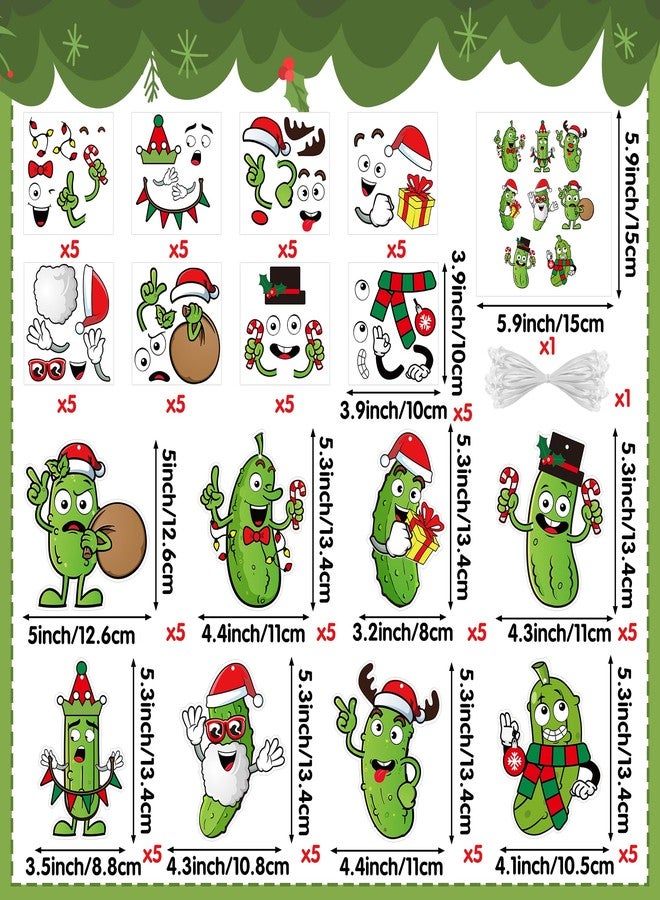 BeYumi Christmas Pickle Craft Kit - 123Pcs Christmas Pickle Craft Kit DIY Hanging Ornament Make Your Own Green Cucumber Decoration Set Xmas Holiday Party Favor Home Classroom Art Supplies for Kids - Image 2